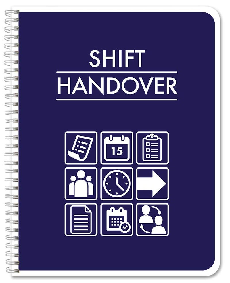 BookFactory Shift Handover Log Book Nurse Shift Hand Over Communications Logbook/Restaurant Change Manager Communication Notes Notebook - 100 Pages, 8.5'' x 11'' (Made in USA)