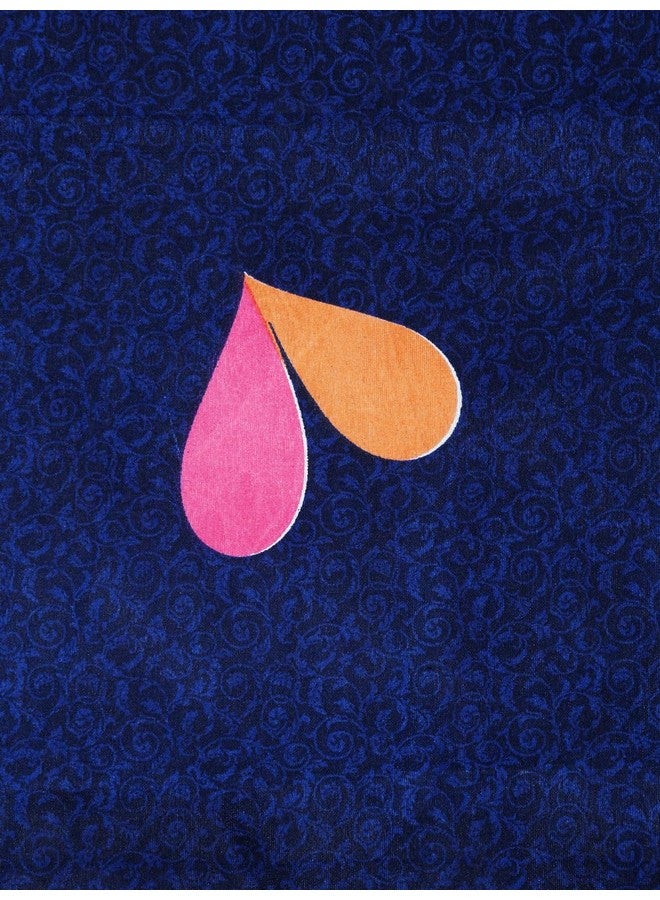 Fashion String شيت سرير مفرد من ميكروفايبر 144 TC مزين بقلب صغير باللون الأزرق الداكن مع غطاء وسادة واحد - Image 4