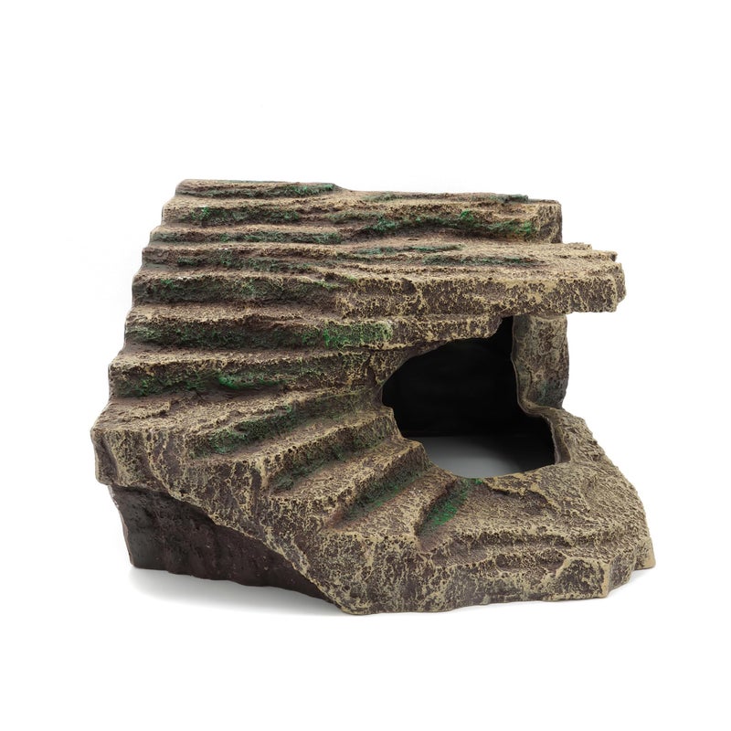 JIHAQUA Resin Reptile Hideouts Cave Habitat Decor for Gecko Leopard Lizards Toad Turtle (B- Extra Large) - Image 4