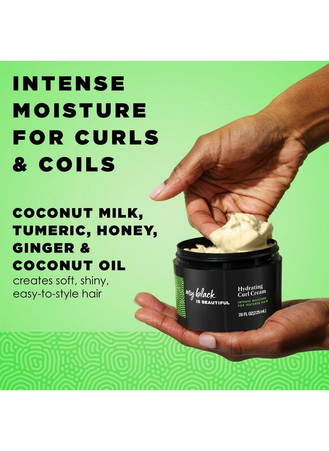 MY BLACK IS BEAUTIFUL Sulfate Free Hydrating Curl Cream For Curly And Coily Hair With Coconut Oil Honey And Turmeric 7.6 Fl Oz  - Image 4