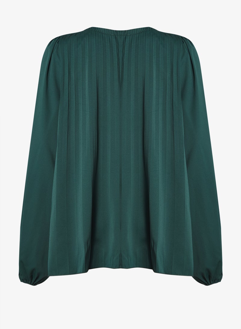 جينجر بلس بلوزة بأكمام طويلة مطوية - Image 3