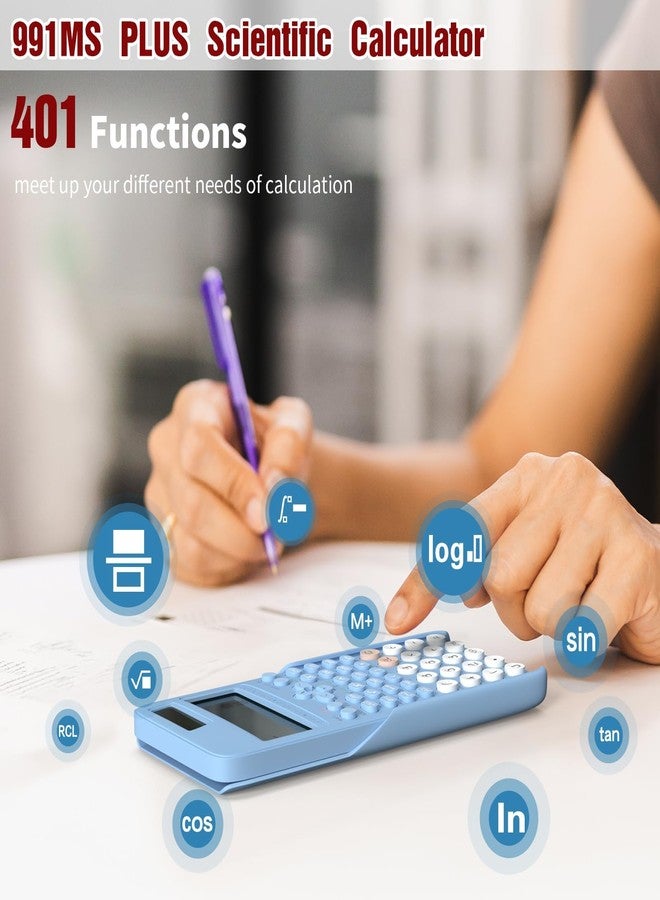 NEWYES Scientific Calculator for Students, 991 MS Foldable Science Calculator with Notepad for Middle and High School Supplies (991MS-Blue) - Image 3