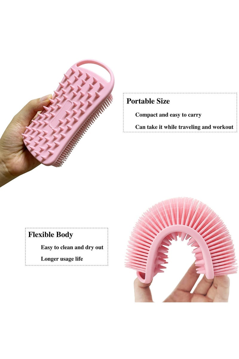 Hayat Comfort 1pc Silicone Body Scrubber, Premium Soft Silicone, Shower Scrubber, Easy to Clean, Body Wash Brush, with Rich Lather for Shower Gel, Soap, Body Wash (Pink) - Image 2