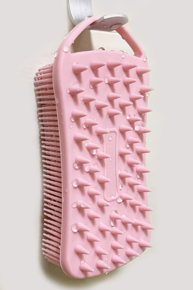Hayat Comfort 1pc Silicone Body Scrubber, Premium Soft Silicone, Shower Scrubber, Easy to Clean, Body Wash Brush, with Rich Lather for Shower Gel, Soap, Body Wash (Pink) - Image 5