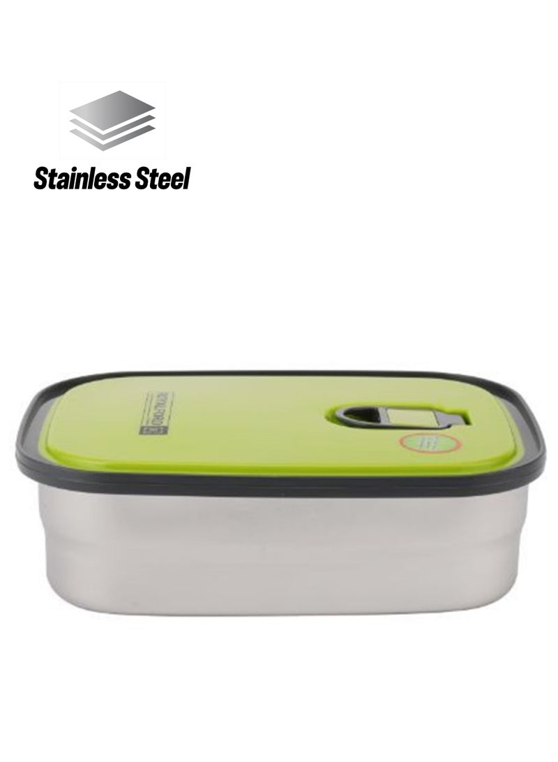 Royalford Rectangular Stainless Steel Food Container Assorted Colors 680ml - Image 1