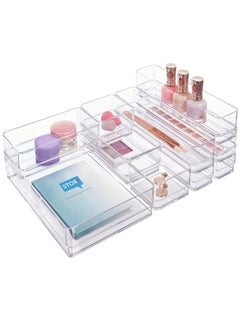 STORi SimpleSort 10-Piece Stackable Clear Drawer Organizer Set | Multi-size Trays | Makeup Vanity Storage Bins and Office Desk Drawer Dividers | Made in USA  - Image 1