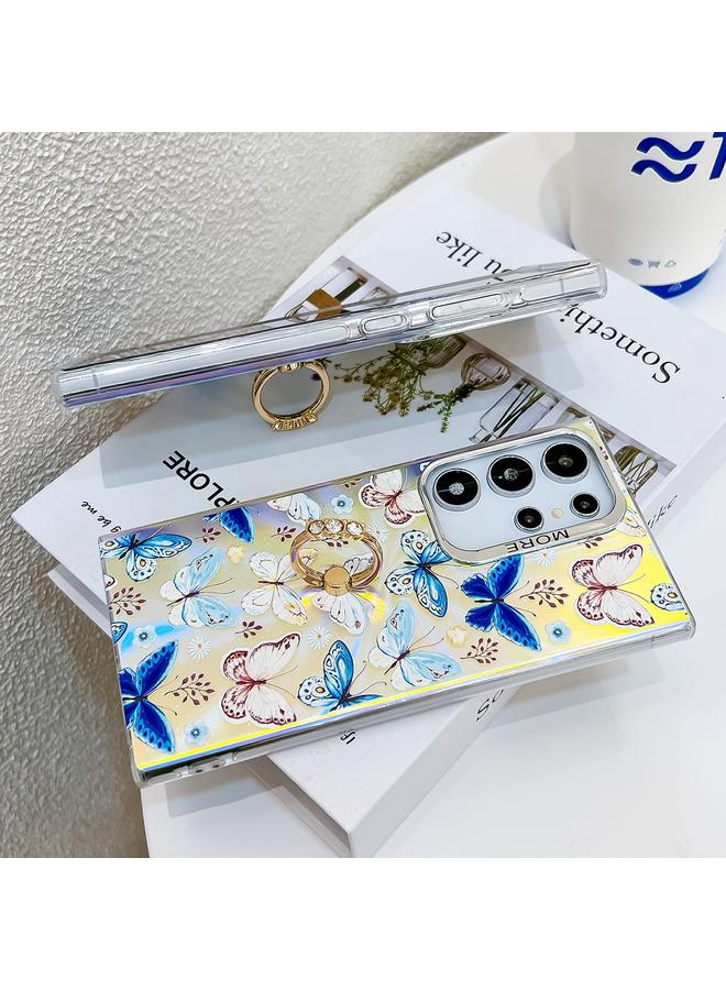 S-TOP Case For Samsung Galaxy S24 5G Electroplating Laser Butterfly Ring Holder Phone Case - Image 4