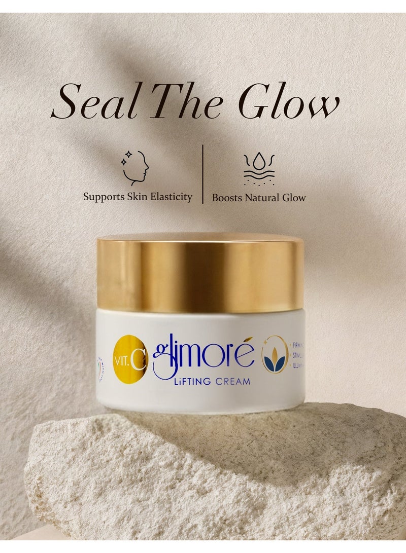 Glimore Lifting Face Cream 50 ml – Deep Hydration & Visible Firming – Non-Greasy – Hyaluronic Acid + Natural “Botox-Like” Acmella + CoQ10 + Stabilised Vitamin C – Daily Anti-Age Moisturiser – All Skin Types - Image 2