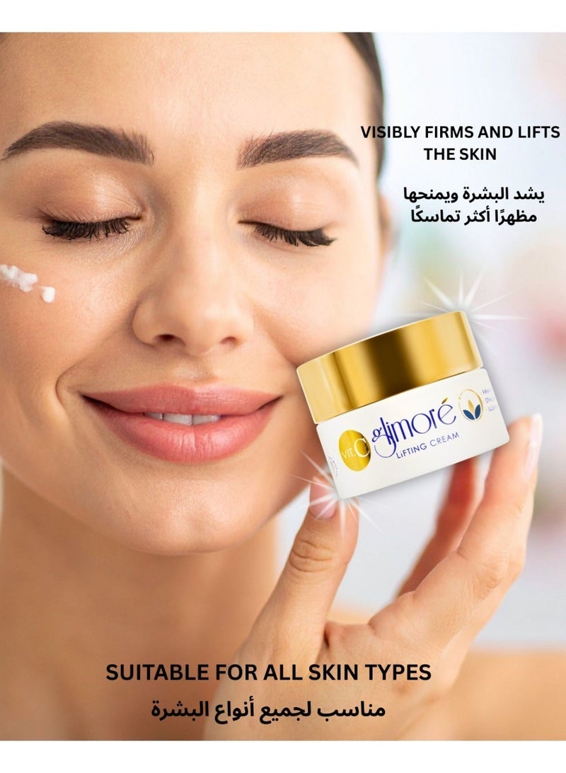 Glimore Lifting Face Cream 50 ml – Deep Hydration & Visible Firming – Non-Greasy – Hyaluronic Acid + Natural “Botox-Like” Acmella + CoQ10 + Stabilised Vitamin C – Daily Anti-Age Moisturiser – All Skin Types - Image 4