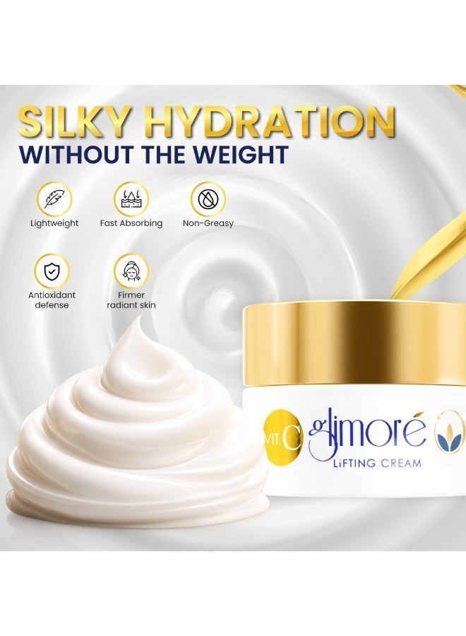 Glimore Lifting Cream 50ml | Acmella Natural Botox + CoQ10 | Hyaluronic Acid Vitamin C Aloe Vera | Anti-Wrinkle Firming Moisturizer for Face and Neck | Dry Sensitive Skin - Image 4