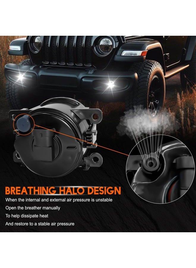 qobsos Fog Light Lamp 3.5 Inch Pair For 2015-2018 Jeep Renegade Clear Lens Bumper Replacement,45W,6000k,pack of 2 - Image 4