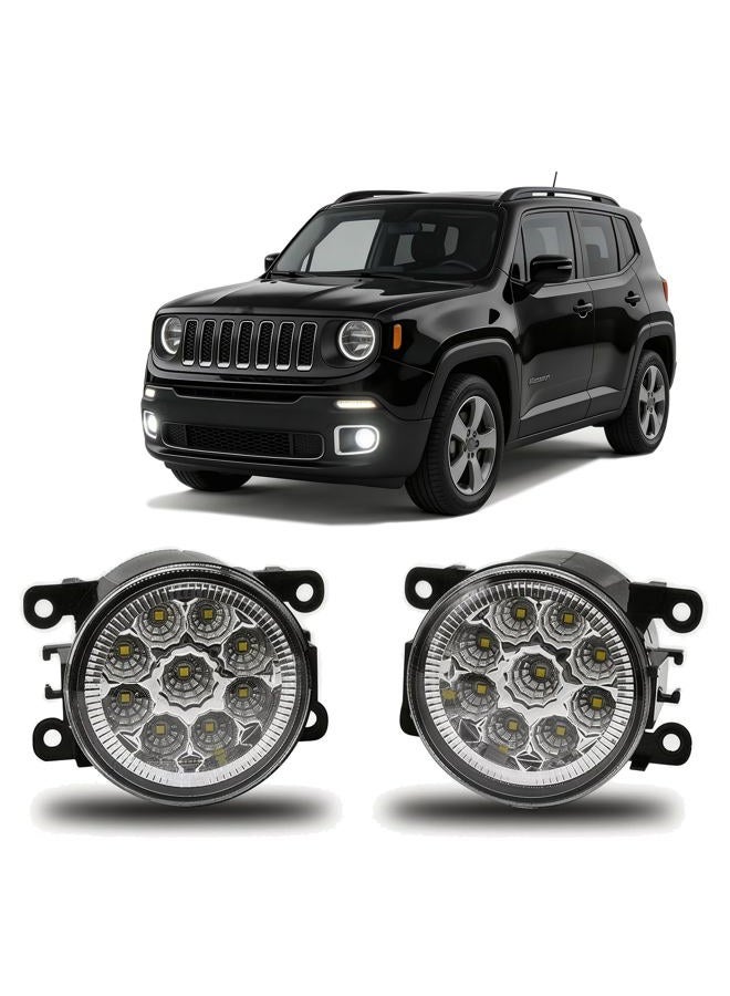 qobsos Fog Light Lamp 3.5 Inch Pair For 2015-2018 Jeep Renegade Clear Lens Bumper Replacement,45W,6000k,pack of 2 - Image 1