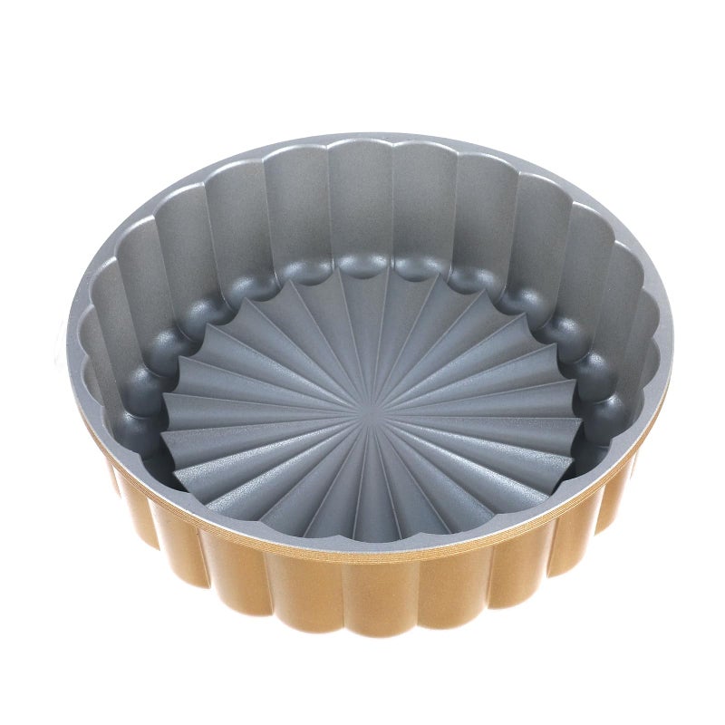 JOUTYFOR 9.5 Inch Charlotte Cake Pan, Reusable Mold Fluted Cake Pan, Nonstick Aluminium Cakes Mold with Flower Shape for Cheese, Chocolate Cakes, Strawberry Shortcake, Brownie Tart Pie - Image 3