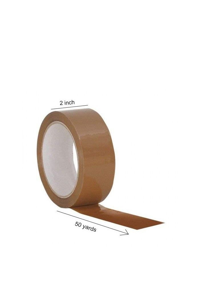 MARKQ - Brown Packaging Tape, 2 inches x 50 yards Strong Heavy Duty Packing Tape for Parcel Boxes, Moving Boxes, Large Postal Bags, Office Use [6 Rolls] - Image 1