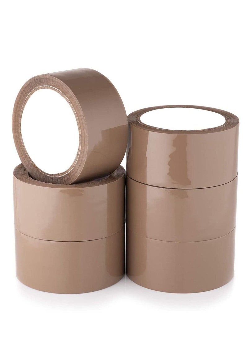 MARKQ - Brown Packaging Tape, 2 inches x 50 yards Strong Heavy Duty Packing Tape for Parcel Boxes, Moving Boxes, Large Postal Bags, Office Use [6 Rolls] - Image 1