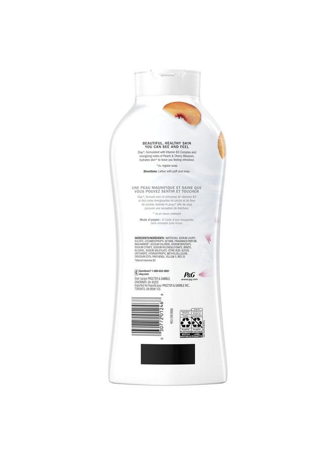 Olay Fresh Outlast Paraben Free Body Wash With Energizing Notes Of Peach And Cherry Blossom 22 Fl Oz Pack Of 4 - Image 3