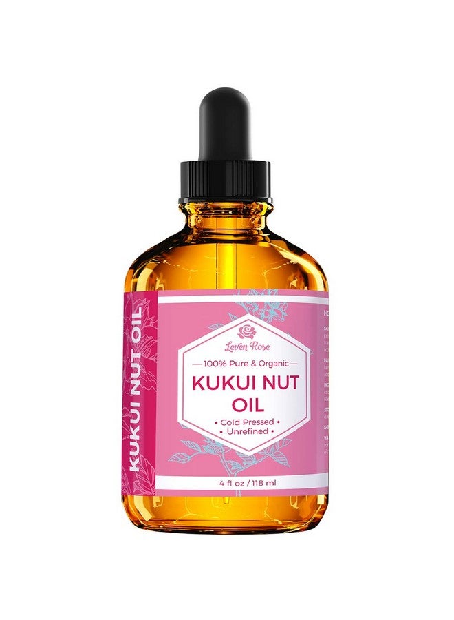 Leven Rose Kukui Nut Oil 4 oz - Cold-Pressed and Unrefined Hair & Face Moisturizer with Dropper - Unscented Pure Face Oil for Women and Men - Nourishing & Moisturizing Oil for All Skin Types - Image 2