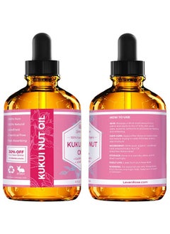 Leven Rose Leven Rose Kukui Nut Oil 4 oz - Cold-Pressed and Unrefined Hair & Face Moisturizer with Dropper - Unscented Pure Face Oil for Women and Men - Nourishing & Moisturizing Oil for All Skin Types  - Image 5
