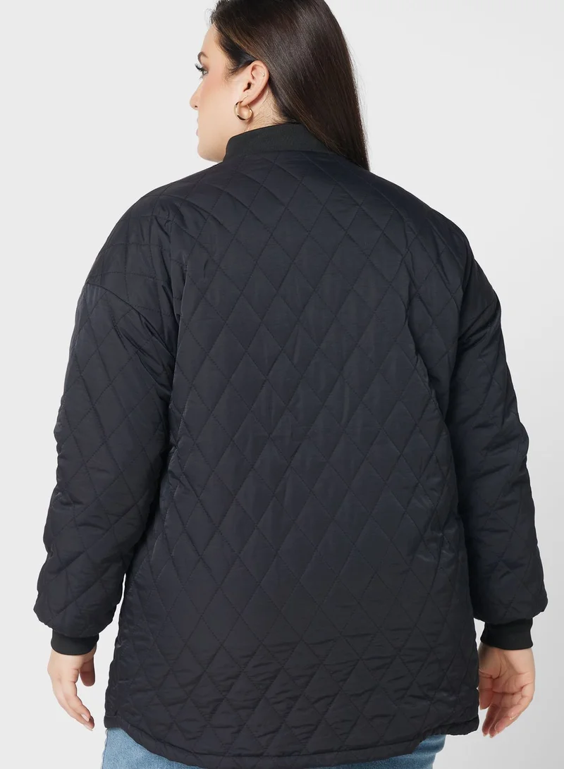 Ginger Plus Zip Through Quilted Jacket
