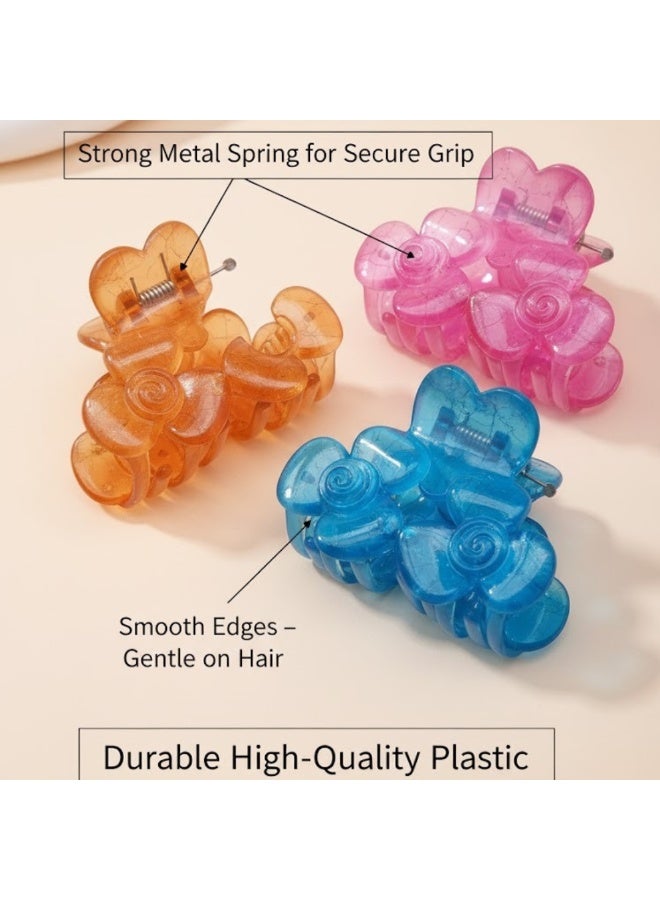 Dantiya 6 Pcs Hair Claw Clips for Women & Girls – Non-Slip Strong Hold Plastic with Metal Spring, Jaw Clips for Thick or Medium Hair, Durable Small Hair Accessories for Styling, Pinning Bangs, Buns & Everyday Hairstyles (Multi-Color) - Image 2
