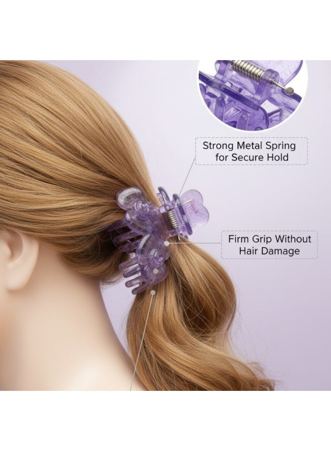 Dantiya 6 Pcs Hair Claw Clips for Women & Girls – Non-Slip Strong Hold Plastic with Metal Spring, Jaw Clips for Thick or Medium Hair, Durable Small Hair Accessories for Styling, Pinning Bangs, Buns & Everyday Hairstyles (Multi-Color) - Image 4