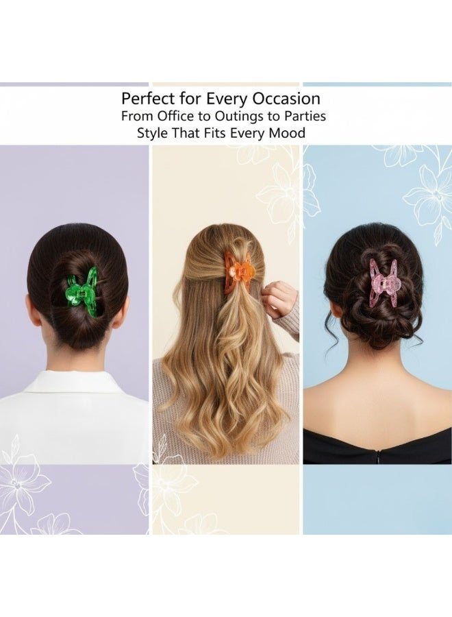 Dantiya 6 Pcs Hair Claw Clips for Women & Girls – Non-Slip Strong Hold Plastic with Metal Spring, Jaw Clips for Thick or Medium Hair, Durable Small Hair Accessories for Styling, Pinning Bangs, Buns & Everyday Hairstyles (Multi-Color) - Image 5