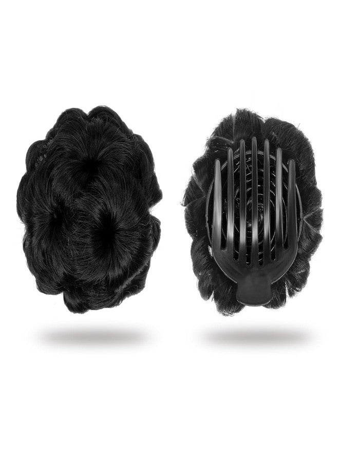 وصلة شعر Glorious Hub Bun - قطعة واحدة من شعر صناعي - كعكة شعر سوداء أنيقة - Image 1