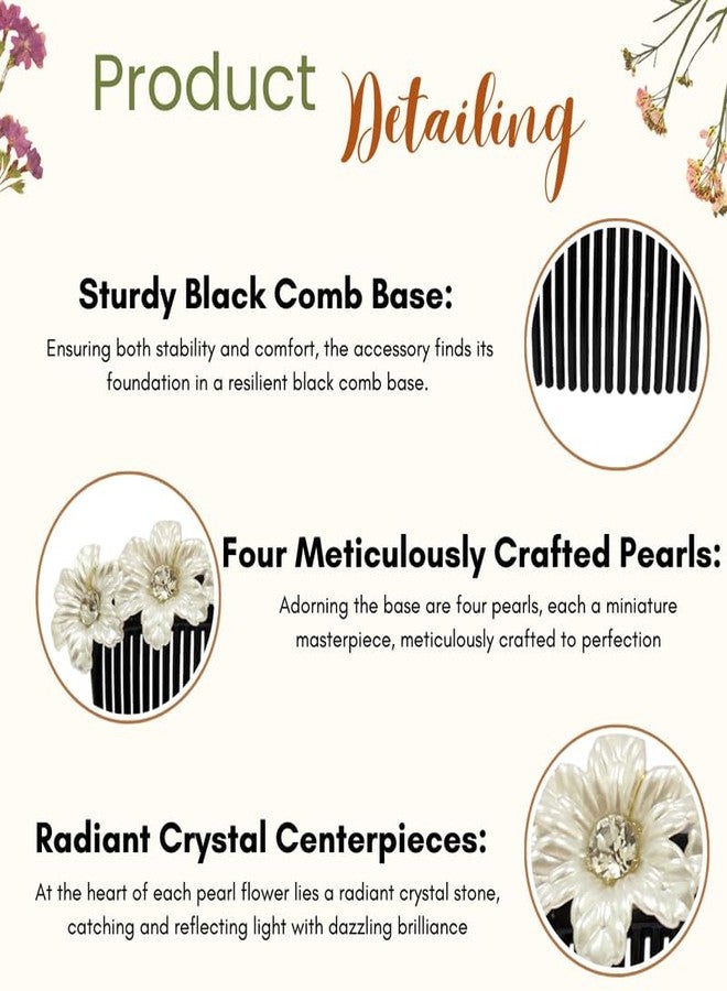 Hair Flare Artificial Flower Made Hair Accessories And Comb Hair Pin for Women - 2724 Pack of 1 - Image 3
