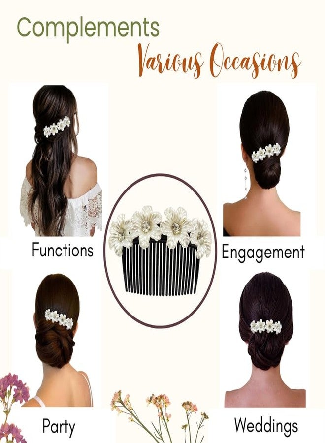 Hair Flare Artificial Flower Made Hair Accessories And Comb Hair Pin for Women - 2724 Pack of 1 - Image 5