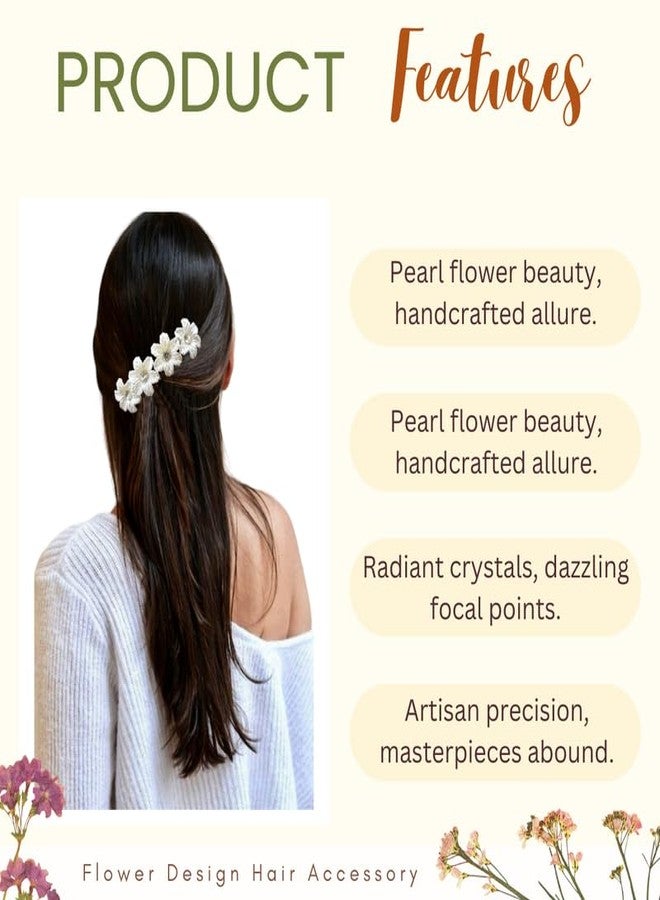 Hair Flare Artificial Flower Made Hair Accessories And Comb Hair Pin for Women - 2724 Pack of 1 - Image 2