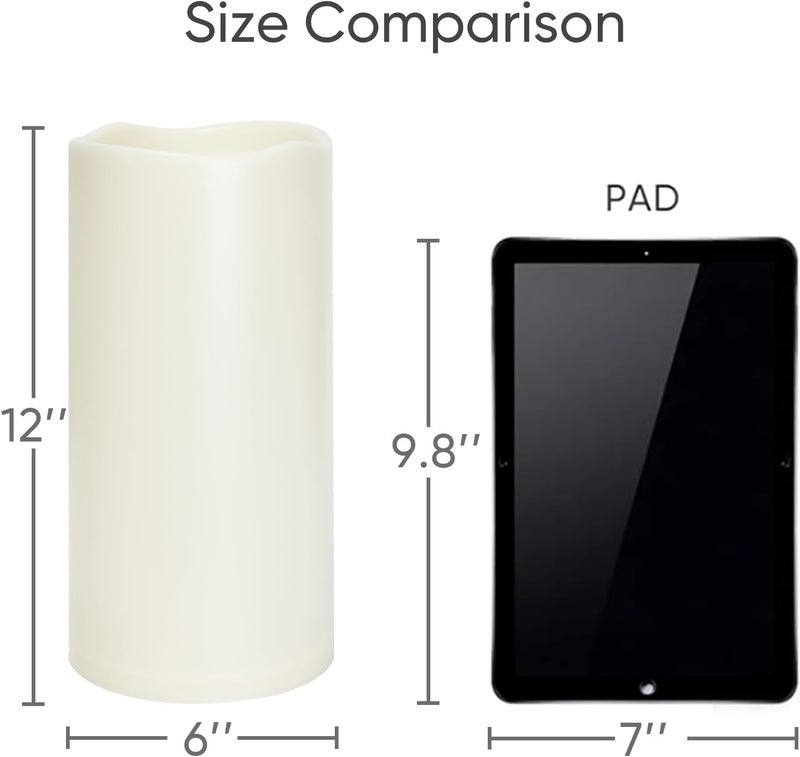 Homemory 6" x 12" Extra Large Outdoor Waterproof Candle with Auto 6-Hour Timer - Image 3