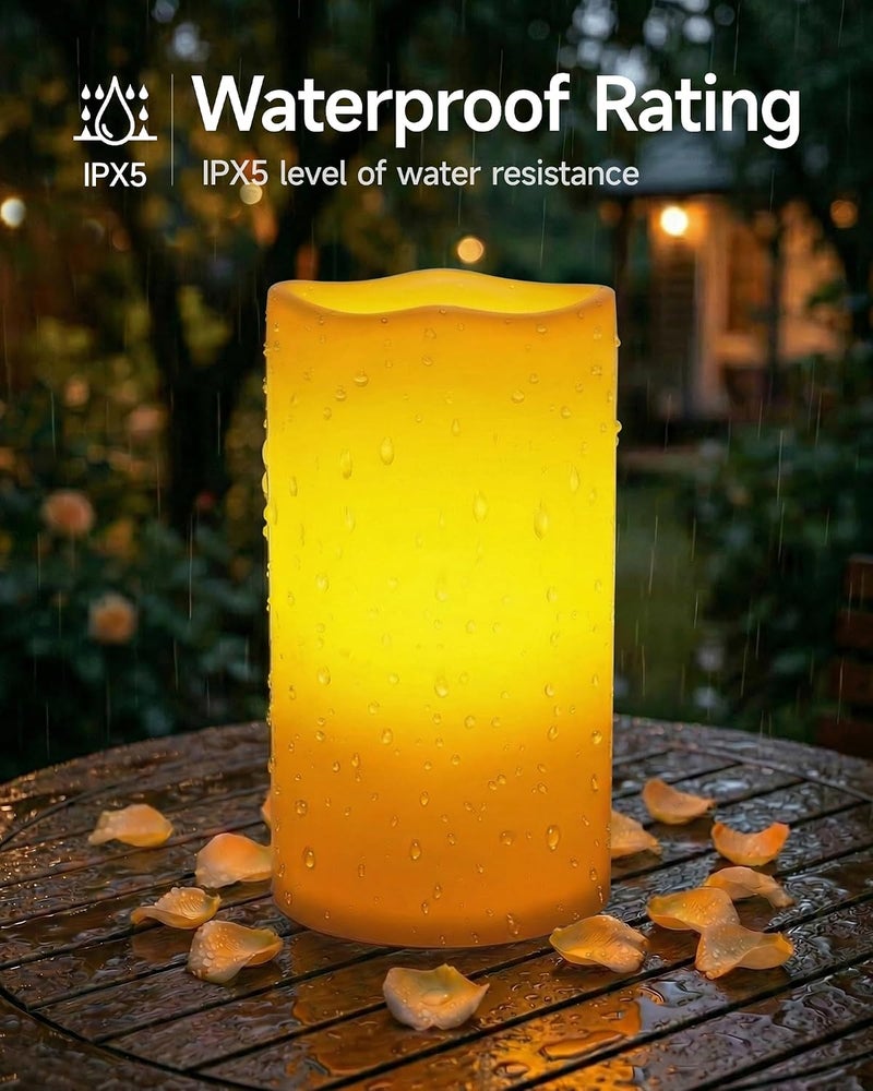 Homemory 6" x 12" Extra Large Outdoor Waterproof Candle with Auto 6-Hour Timer - Image 4