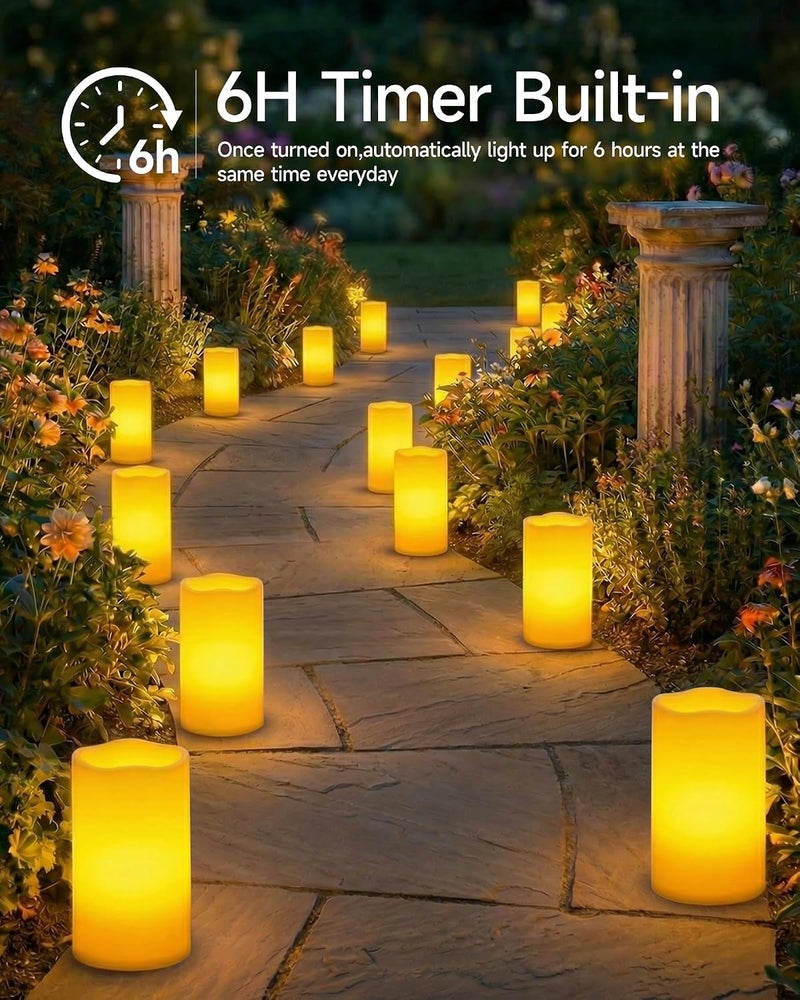 Homemory 6" x 12" Extra Large Outdoor Waterproof Candle with Auto 6-Hour Timer - Image 5