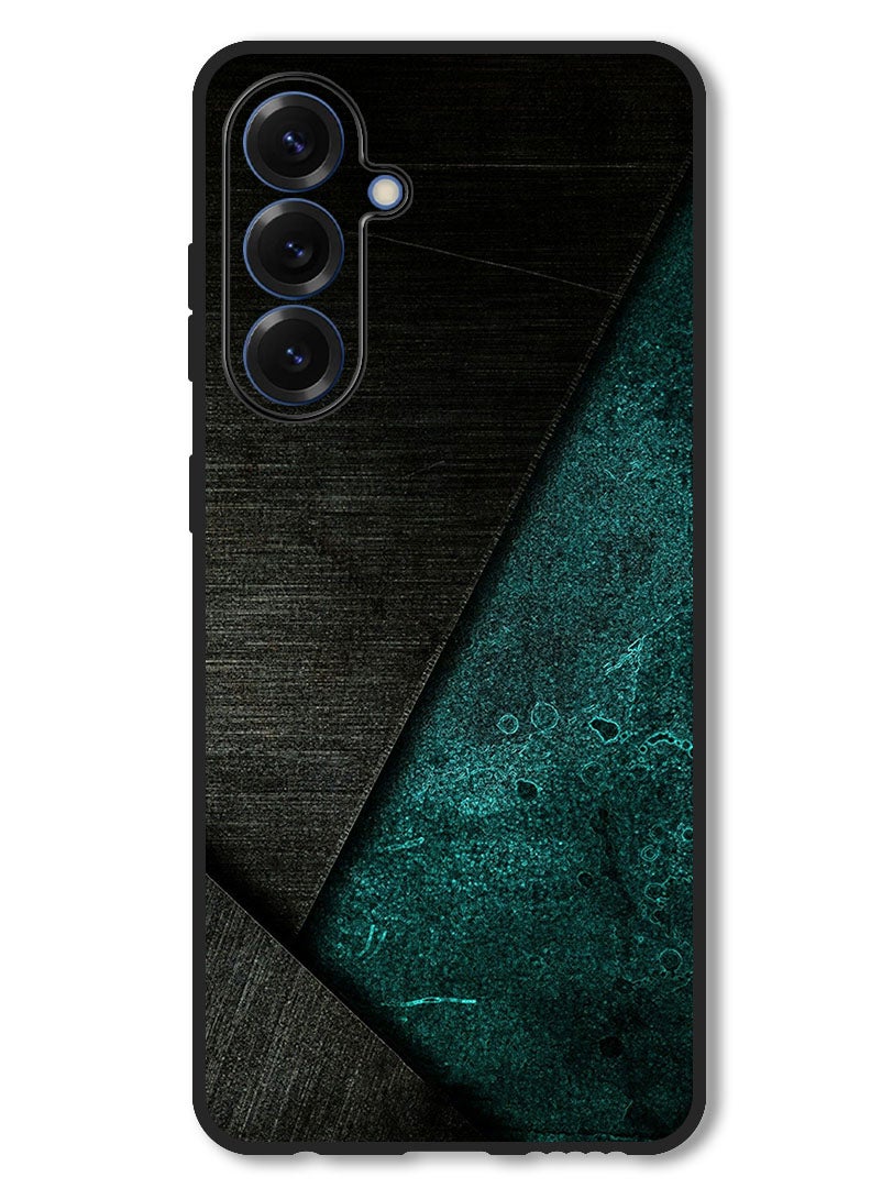 Theodor Case Compatible with Samsung Galaxy A56 Protection Shockproof Bumper Cover Black Dark Green Pattern - Image 1