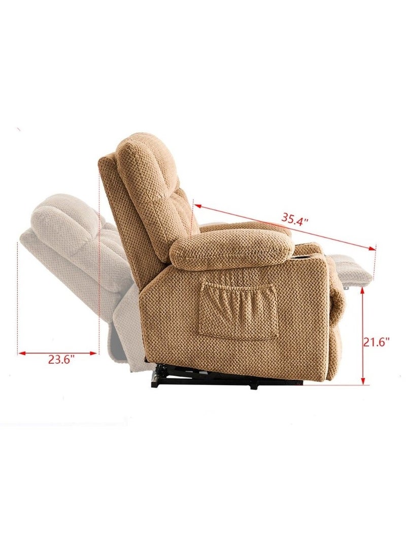 Electric Recliner Sofa Chair Comfortable Living Room Seating with Cup Holders and Storage - Image 2