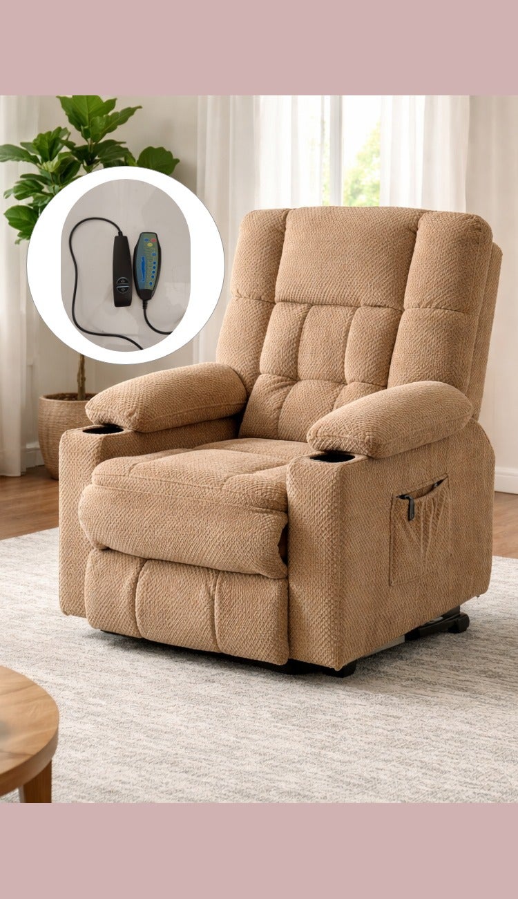 Electric Recliner Sofa Chair Comfortable Living Room Seating with Cup Holders and Storage - Image 4