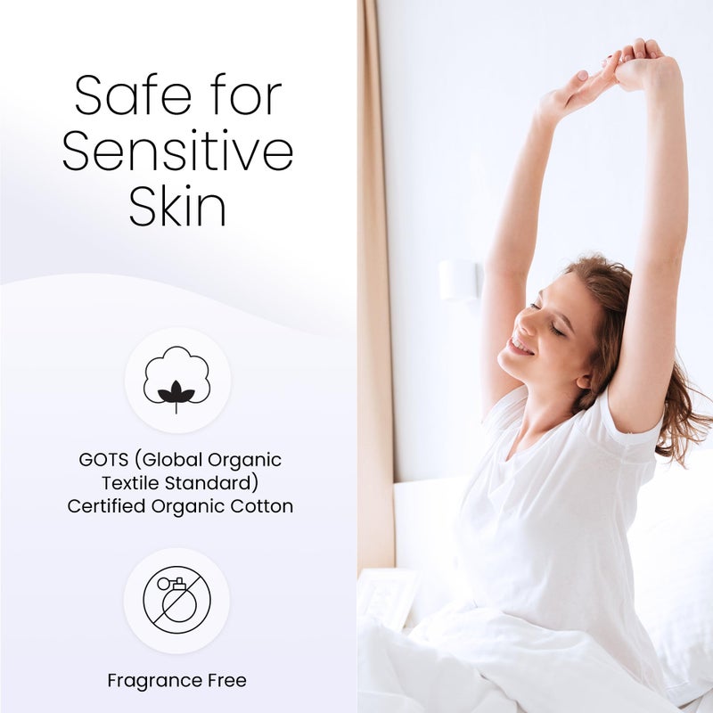 Hooga Grounding Pillow Case  Queen Size Earth Connected Pillowcase  Bedding. Improve Sleep  Energy  Inflammation  Snoring. 94% Organic Cotton  6% Silver Fiber  20x30 Size. Off White - Image 2