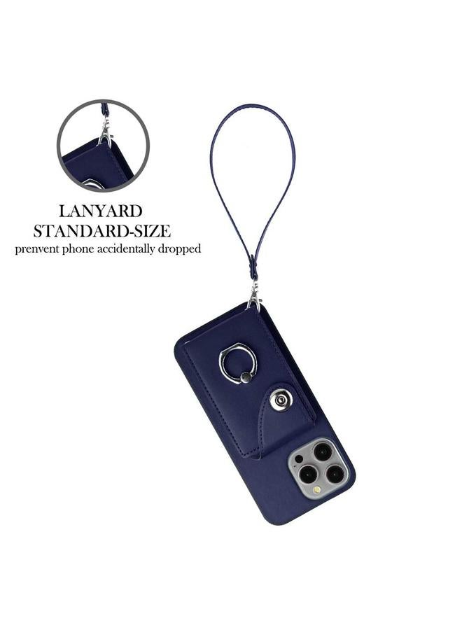 S-TOP Case For iPhone 14 Pro Max Organ Card Bag Ring Holder PU Phone Case with Lanyard - Image 3