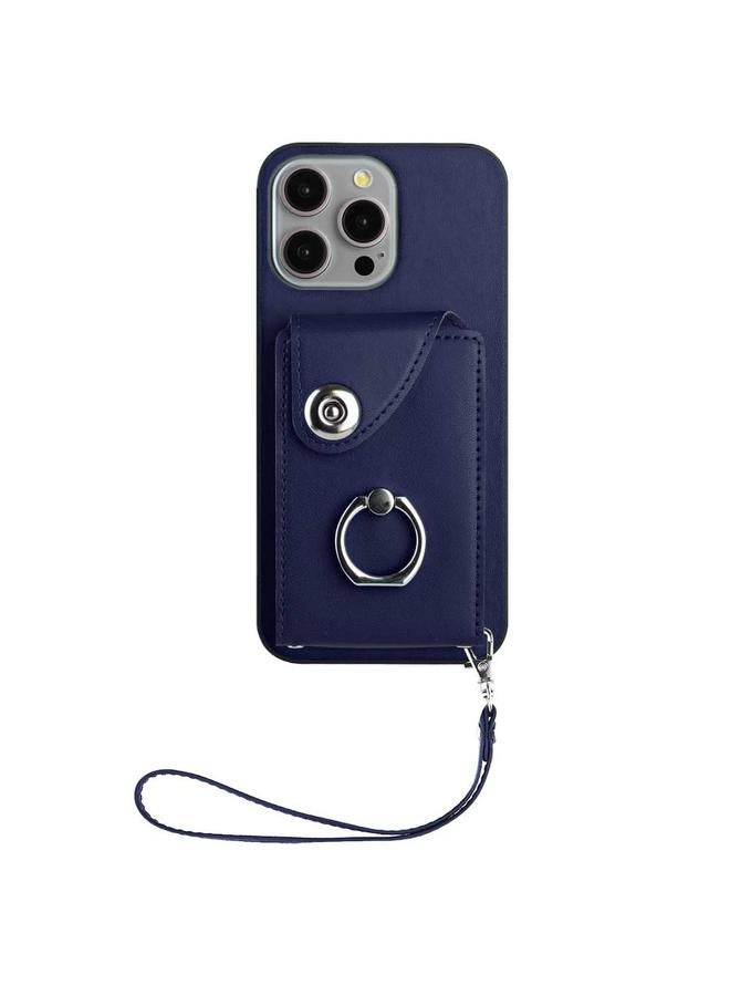 S-TOP Case For iPhone 14 Pro Max Organ Card Bag Ring Holder PU Phone Case with Lanyard - Image 2