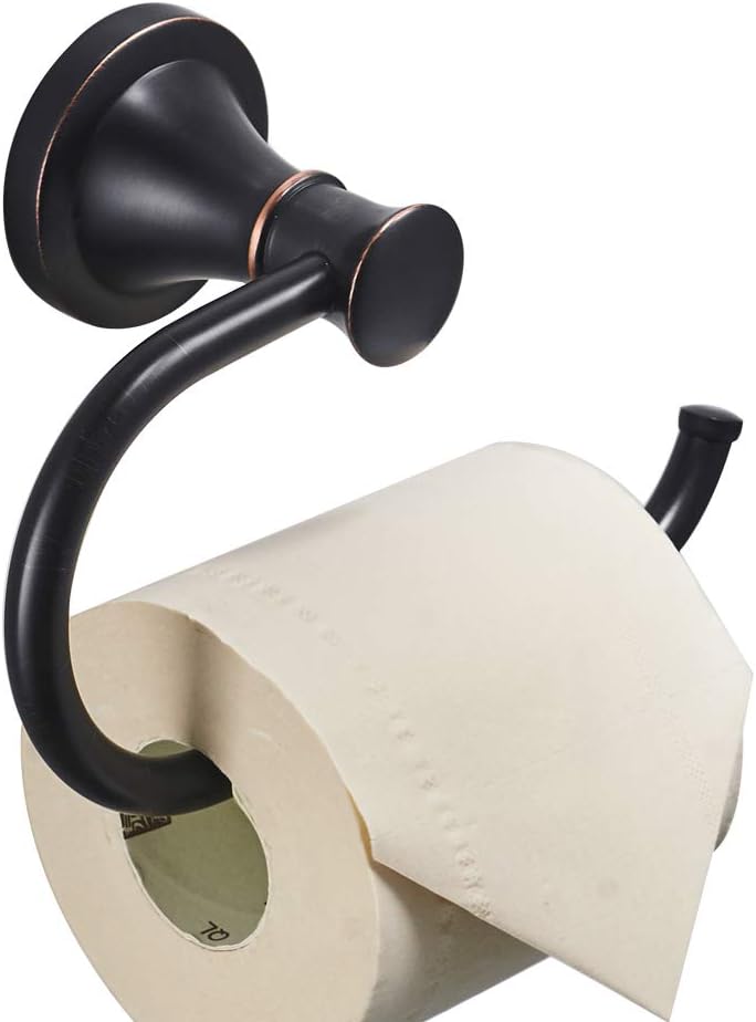 BESy Oil Rubbed Bronze Toilet Tissue Paper Holder Oil Rubbed Bronze Bathroom Accessories Toilet roll Paper Hanger, Wall Mounted, Rustproof - Image 1