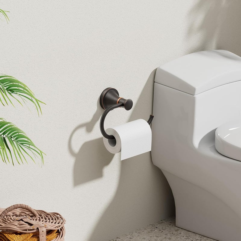 BESy Oil Rubbed Bronze Toilet Tissue Paper Holder Oil Rubbed Bronze Bathroom Accessories Toilet roll Paper Hanger, Wall Mounted, Rustproof - Image 2