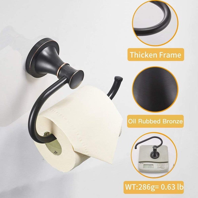 BESy Oil Rubbed Bronze Toilet Tissue Paper Holder Oil Rubbed Bronze Bathroom Accessories Toilet roll Paper Hanger, Wall Mounted, Rustproof - Image 5