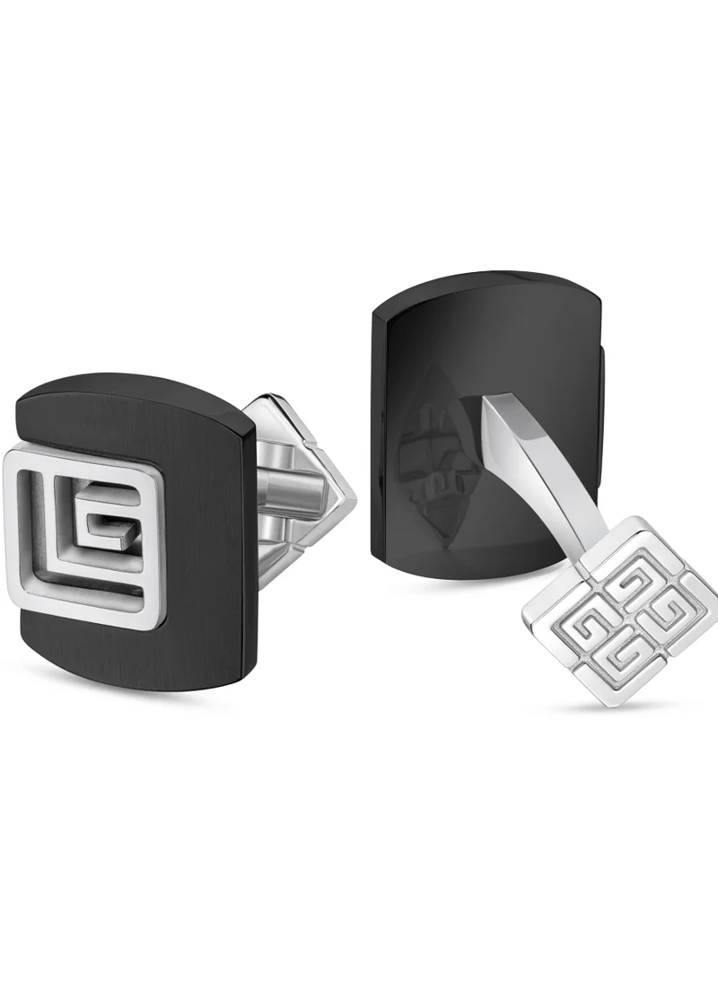 غاي لاروش Thibault Stainless Steel Silver Cufflinks For Men