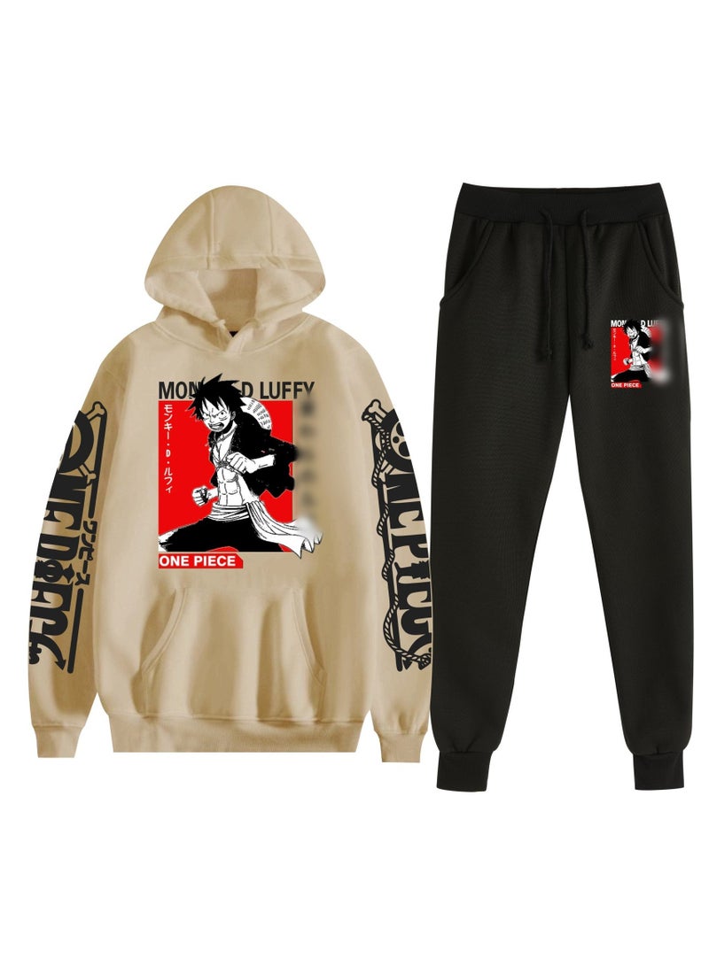 KUYING New One Piece Casual Loose Hooded Sweatshirt And Pants Set  - Image 1