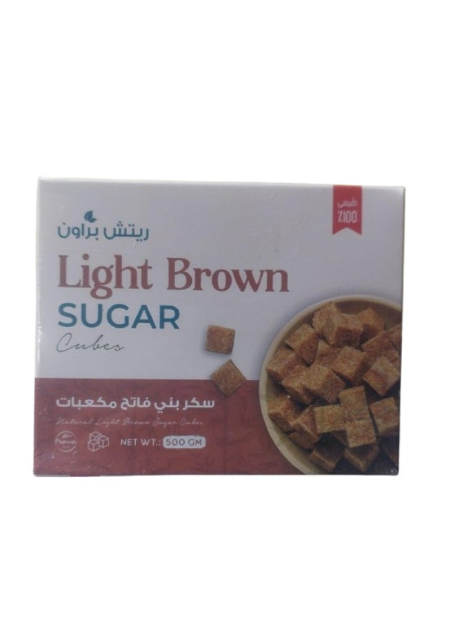 Rich Diet Light Brown Sugar Cubes 500g - Image 1