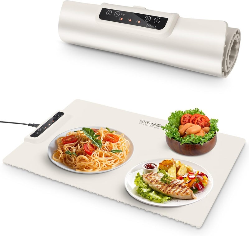 Suicune Electric Flat Warmer Flexible Foldable Hot Plate with Adjustable Temperature and 3 Hour Timer Warmer Plate Warmer for Buffets Parties Banquet - Image 1
