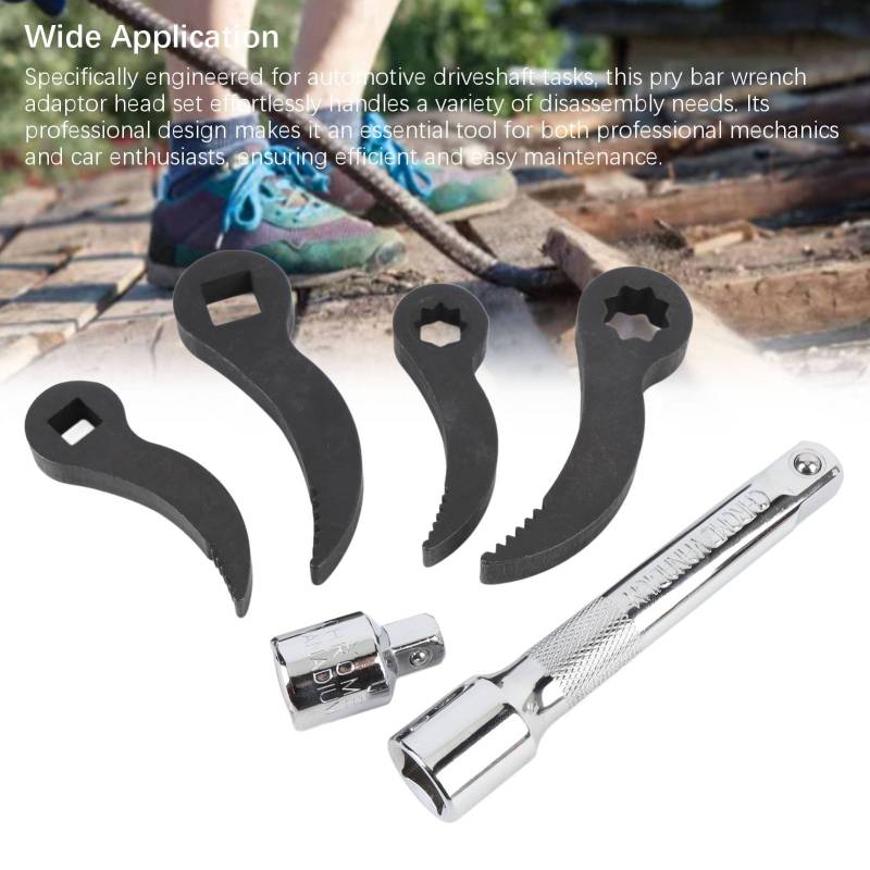 Half Shaft Removal Tool Set CrV Steel Stepless Ratcheting Adapter Head - Heavy Duty Crowbar Adapter Head Repair Kit for Automotive Driveshaft Tasks - Image 2