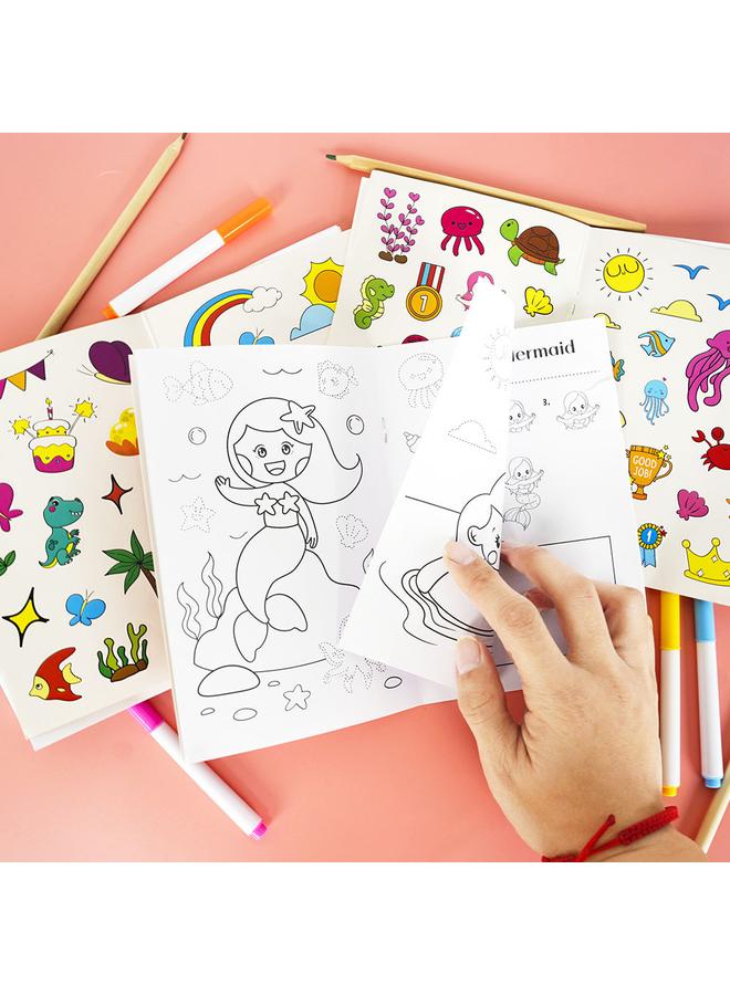 Bluejw Cross-border New With Sticker Coloring Picture Book Children's Cartoon Animal Coloring Book Thickened Festive Activities Fun Party - Image 5