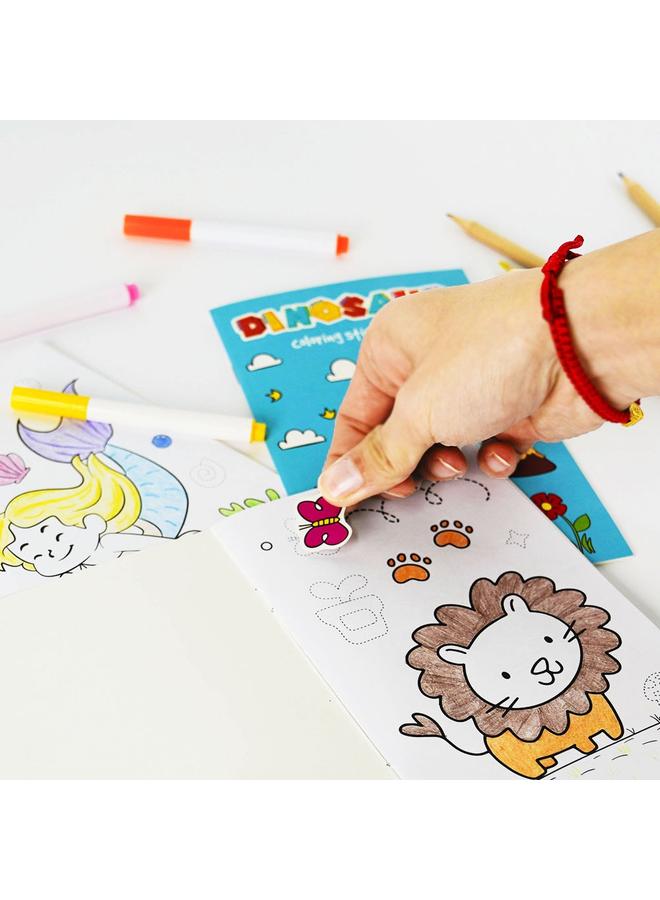 Bluejw Cross-border New With Sticker Coloring Picture Book Children's Cartoon Animal Coloring Book Thickened Festive Activities Fun Party - Image 4