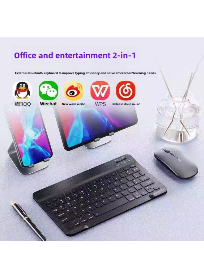 Wireless Bluetooth Keyboard Mouse Set For Mobile Tablet Rechargeable External Cute Keyboard Compatible With Various Devices-Color:Black-Product Type:Hot Sale (keyboard Dual-mode Mouse) - Image 5